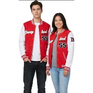 Disney Land Resort Mickey Mouse #55 Letterman Snap Up Varsity Jacket Adult Small